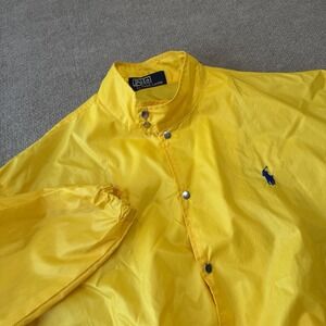 Vintage Polo Ralph Lauren Men's S Yellow Jacket  Button Up Logo Embroidered